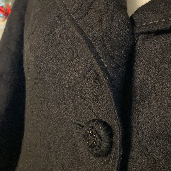 Black lined 2 piece suit - black blended jacquard. - Picture 4 of 11